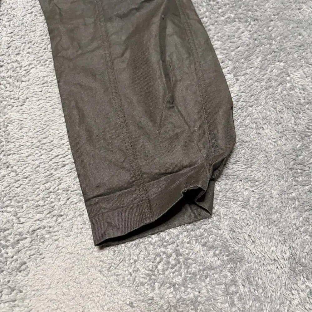 Quince Pants Womens Medium Gray Cargo Linen Blend Utility Pocket Tapered Ankle